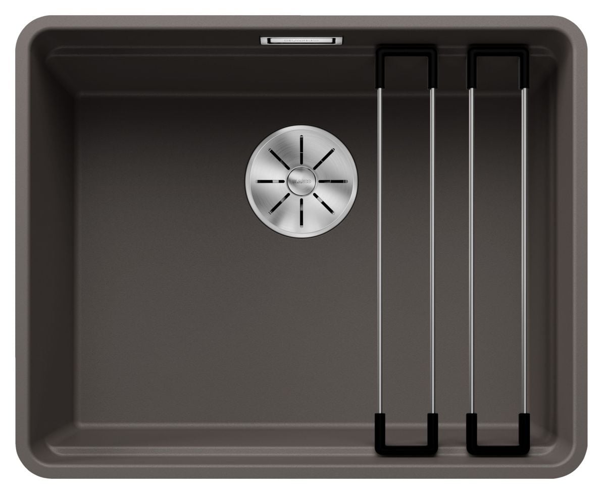 ETAGON 500-F Flächenbündige Spüle für 60 cm Unterschrank Silgranit 1 Becken  (Grau) 