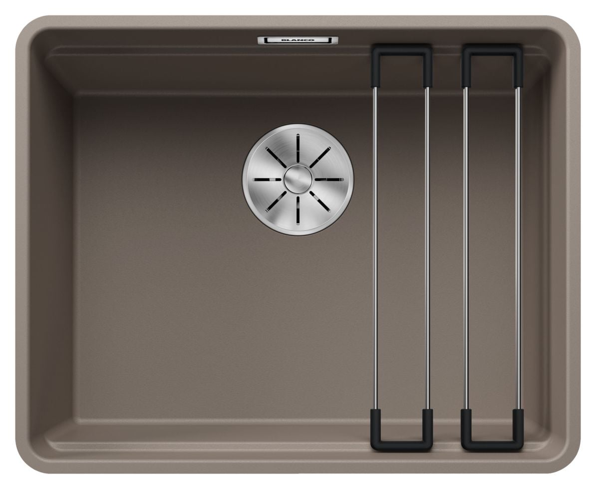 ETAGON 500-F Flächenbündige Spüle für 60 cm Unterschrank Silgranit 1 Becken  (Braun) 