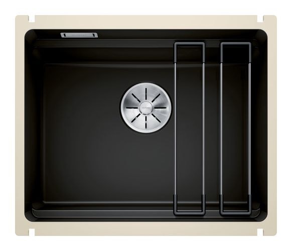 ETAGON 500-U Unterbauspüle für 60 cm Unterschrank Keramik 1 Becken  (Schwarz) 