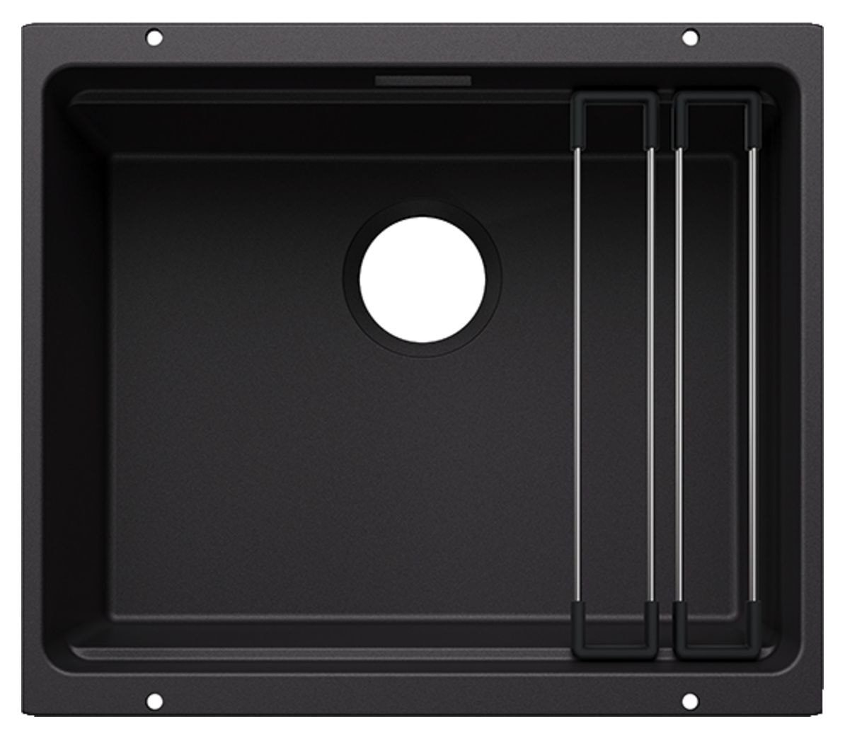 ETAGON 500-U Unterbauspüle für 60 cm Unterschrank Silgranit 1 Becken  (Schwarz) 