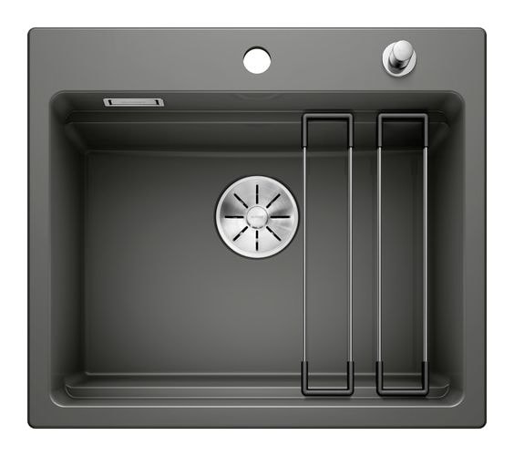 ETAGON 6 Einbauspüle für 60 cm Unterschrank Keramik 1 Becken  (Grau) 