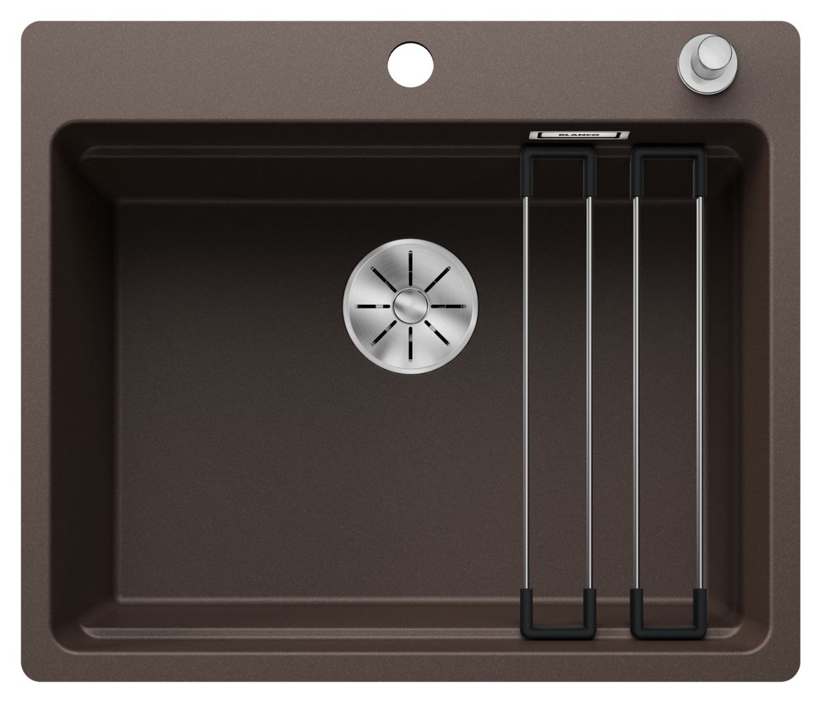 ETAGON 6-F Flächenbündige Spüle für 60 cm Unterschrank Silgranit 1 Becken  (Braun) 