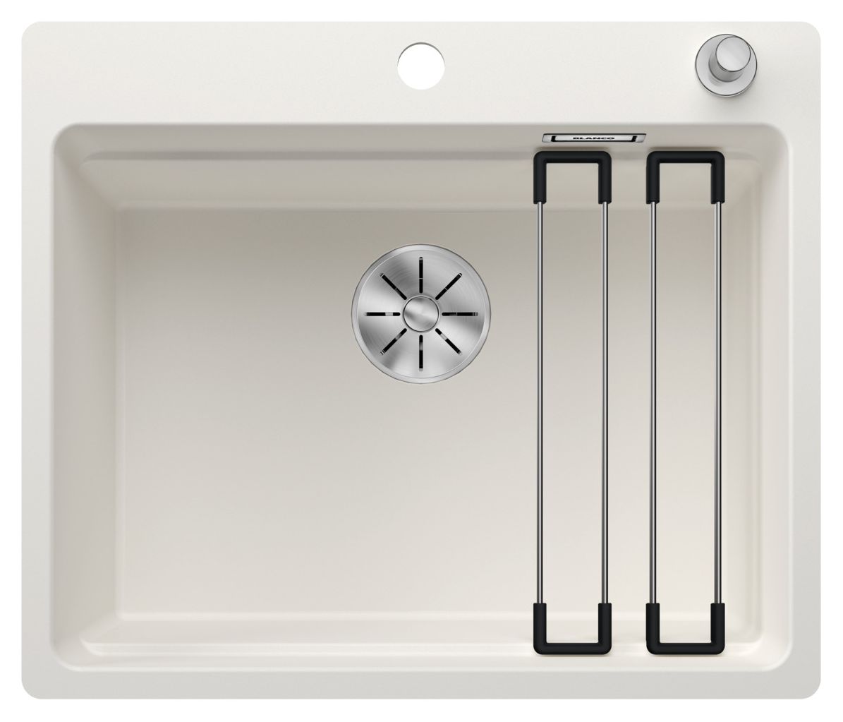 ETAGON 6-F Flächenbündige Spüle für 60 cm Unterschrank Silgranit 1 Becken  (Weiß) 