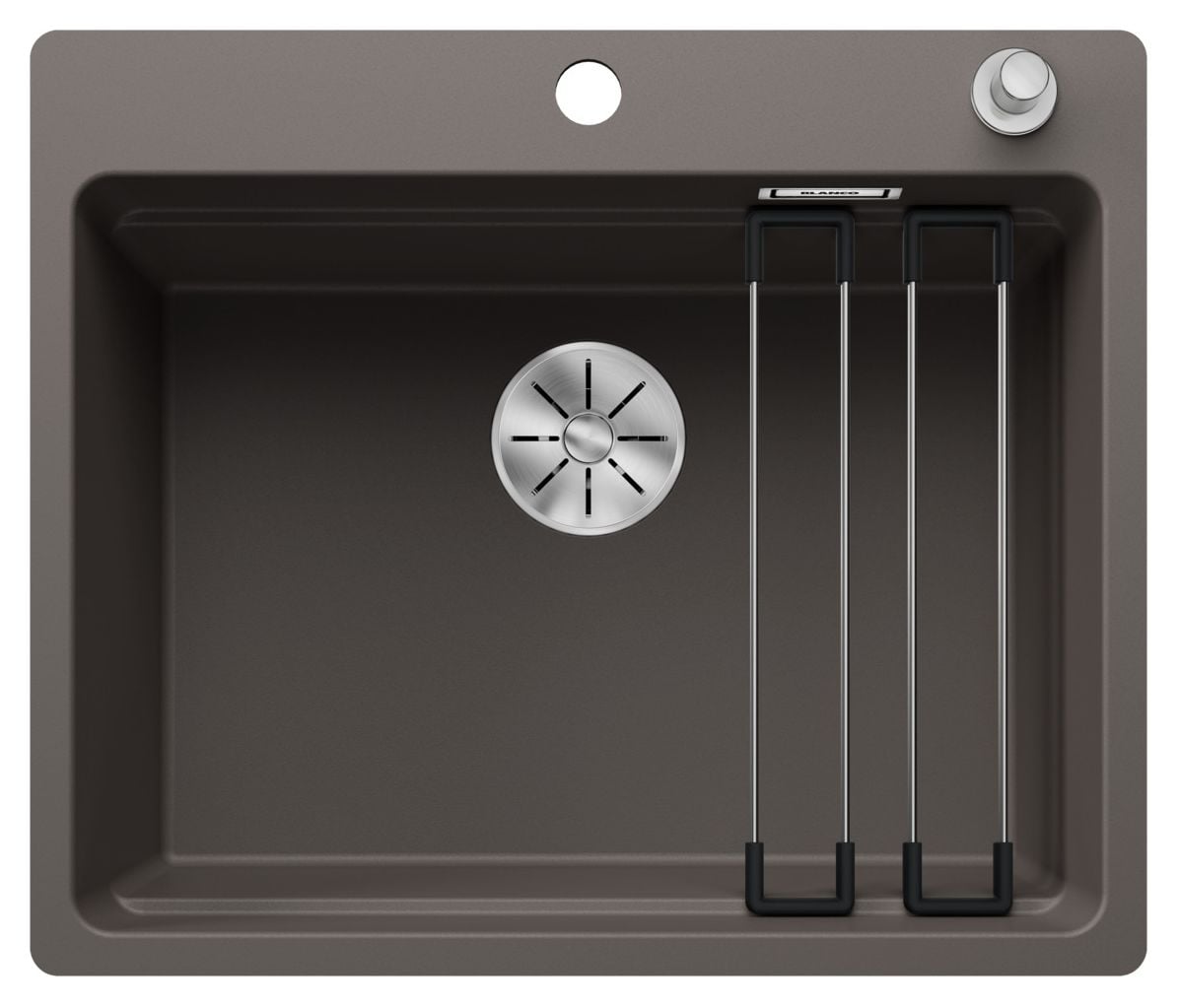 ETAGON 6-F Flächenbündige Spüle für 60 cm Unterschrank Silgranit 1 Becken  (Grau) 