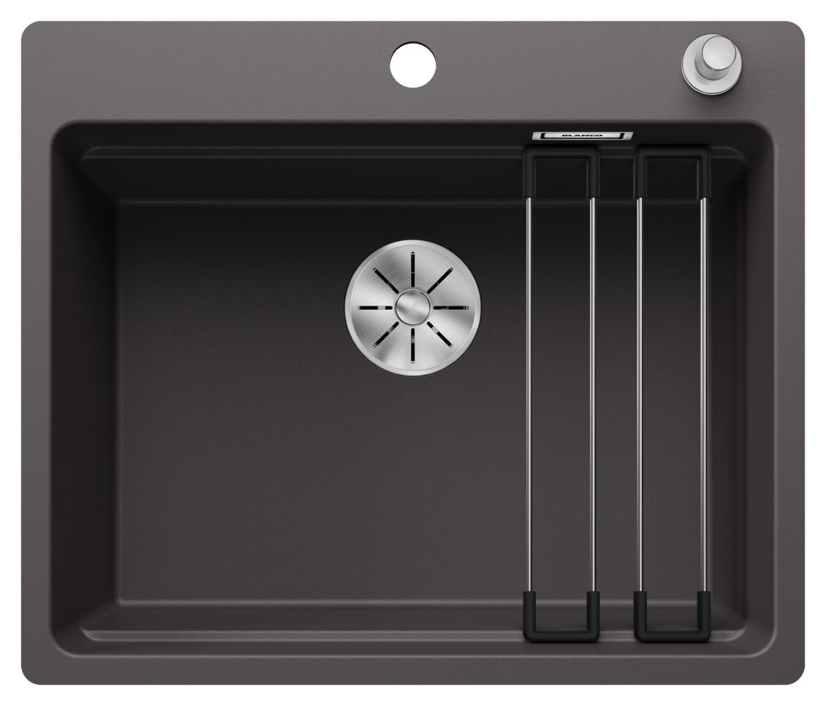 ETAGON 6-F Flächenbündige Spüle für 60 cm Unterschrank Silgranit 1 Becken  (Grau) 