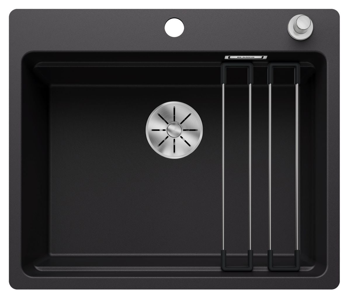 ETAGON 6-F Flächenbündige Spüle für 60 cm Unterschrank Silgranit 1 Becken  (Schwarz) 