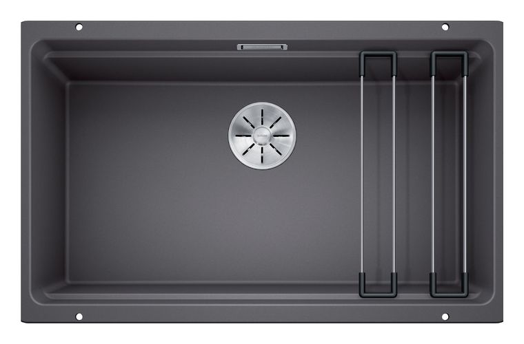 ETAGON 700-U, SILGRANIT, felsgrau, ohne Ablauffernbedienung, mit Zubehör, keine Beckenlage, 800 mm Untermaß 
