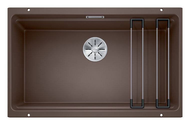 ETAGON 700-U, SILGRANIT, cafe, ohne Ablauffernbedienung, mit Zubehör, keine Beckenlage, 800 mm Untermaß 