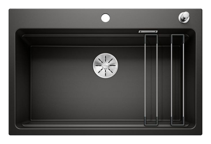ETAGON 8 Einbauspüle für 80 cm Unterschrank Silgranit 1 Becken  (Schwarz) 