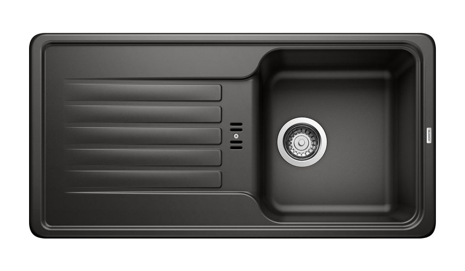 FAVOS 45 S Einbauspüle für 45 cm Unterschrank Silgranit 2 Becken  (Schwarz) 