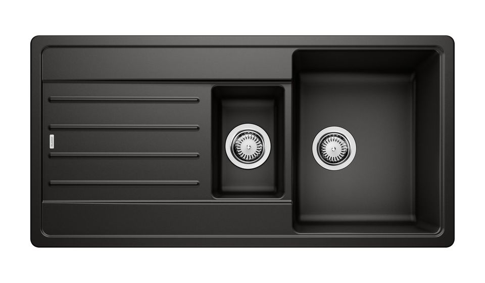 LEGRA 6 S, SILGRANIT, schwarz, ohne Ablauffernbedienung, reversibel, 600 mm Untermaß 