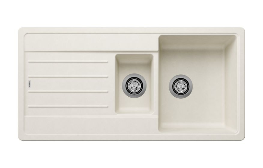 LEGRA 6 S Einbauspüle für 60 cm Unterschrank Silgranit 2 Becken  (Weiß) 