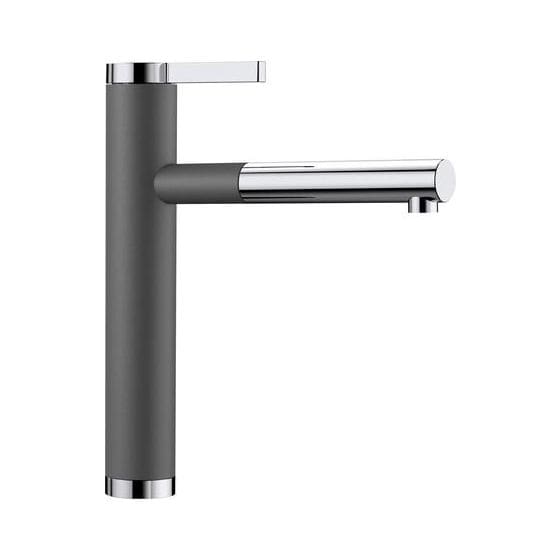 LINEE-S, Messing SILGRANIT-Look zweifarbig, felsgrau/chrom, Hochdruck 