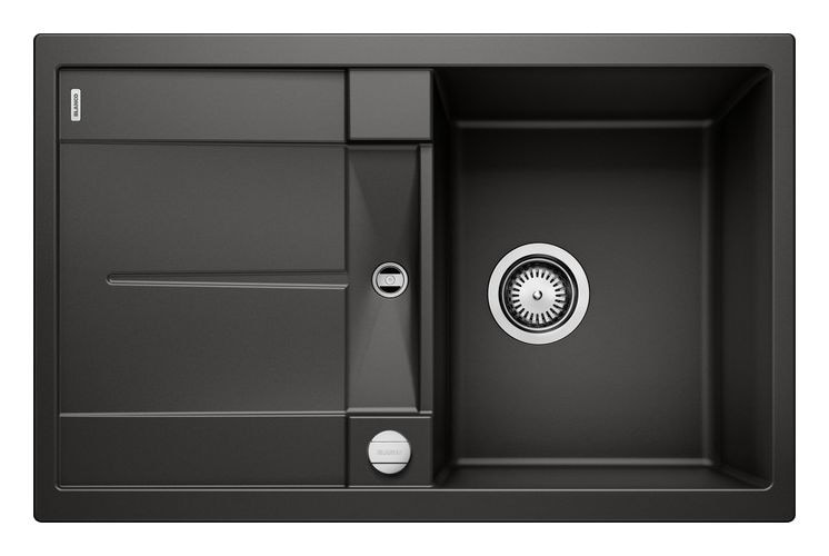 METRA 45 S Einbauspüle für 45 cm Unterschrank Silgranit 2 Becken  (Schwarz) 