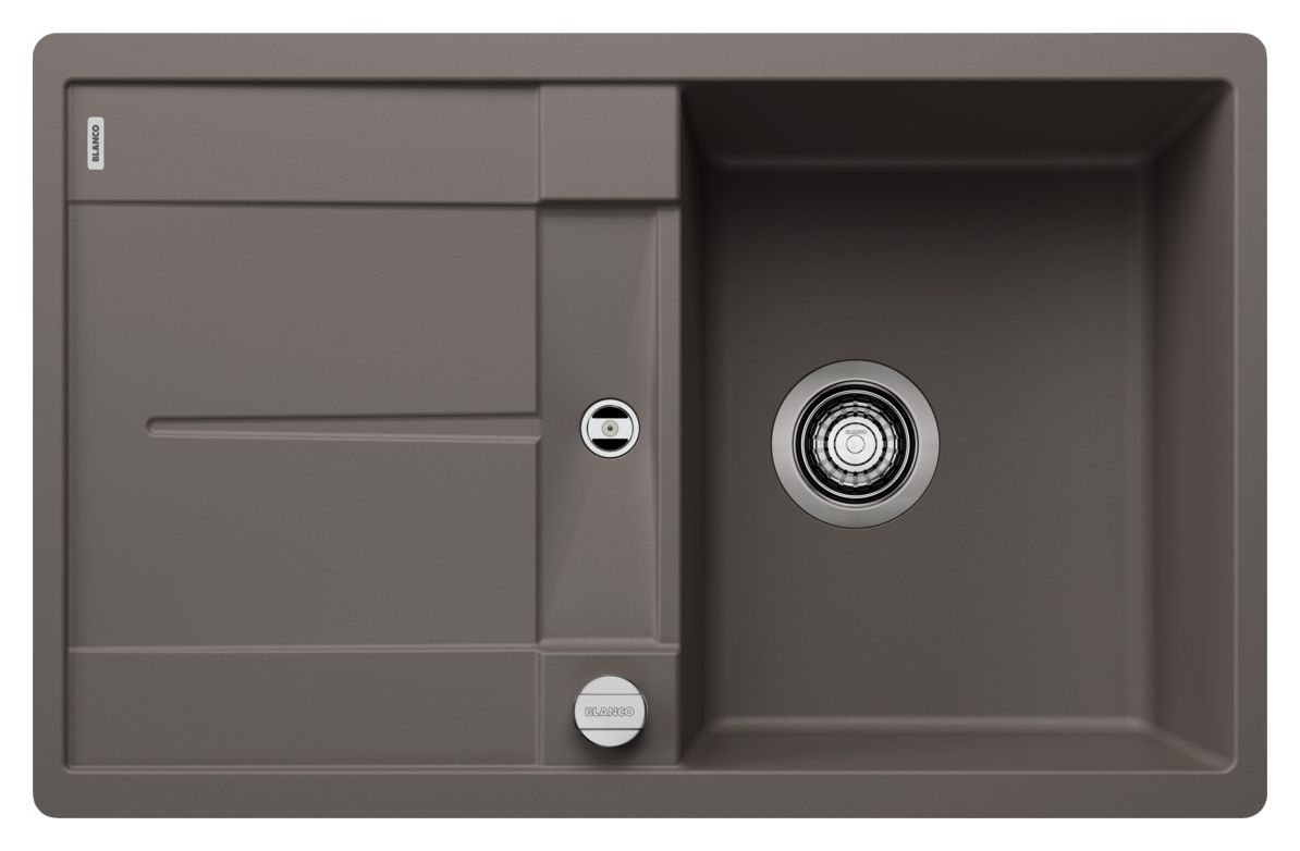 METRA 45 S-F Flächenbündige Spüle für 45 cm Unterschrank Silgranit 2 Becken  (Grau) 