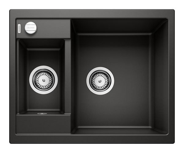METRA 6 Einbauspüle für 60 cm Unterschrank Silgranit 2 Becken  (Schwarz) 
