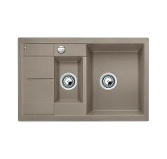 METRA 6 S Compact Einbauspüle für 60 cm Unterschrank 2 Becken  (Grau) 