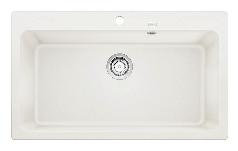 NAYA XL 9 Einbauspüle für 90 cm Unterschrank Silgranit 1 Becken  (Weiß) 