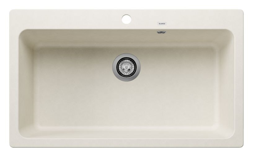 NAYA XL 9 Einbauspüle für 90 cm Unterschrank Silgranit 1 Becken  (Weiß) 