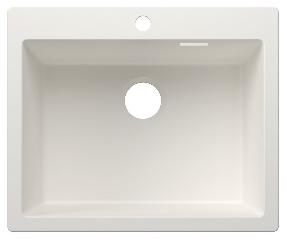 PLEON 6 Einbauspüle für 60 cm Unterschrank Silgranit 1 Becken  (Weiß) 