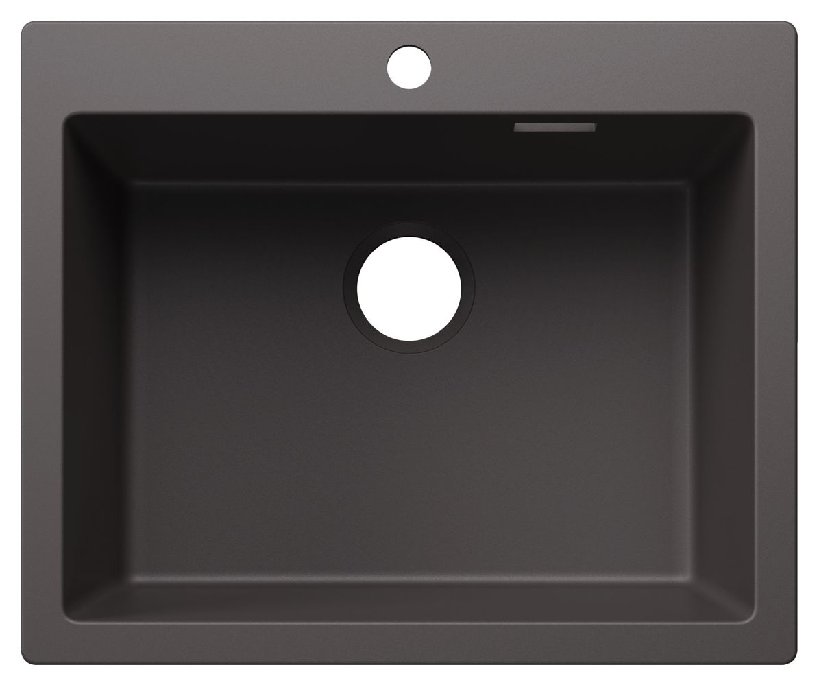 PLEON 6 Einbauspüle für 60 cm Unterschrank Silgranit 1 Becken  (Grau) 
