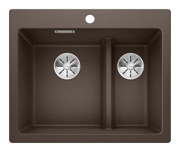 PLEON 6 Split Einbauspüle für 60 cm Unterschrank Silgranit 2 Becken  (Braun) 