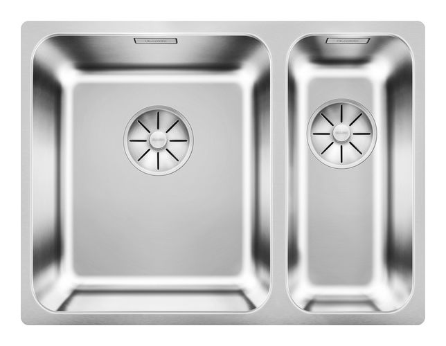 SOLIS 340/180-IF, Edelstahl Bürstfinish, ohne Ablauffernbedienung, ohne Zubehör, Becken links, 600 mm Untermaß 
