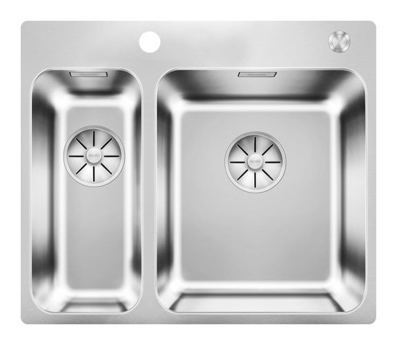 SOLIS 340/180-IF/A, Edelstahl Bürstfinish, mit Ablauffernbedienung, ohne Zubehör, Becken rechts, 600 mm Untermaß 