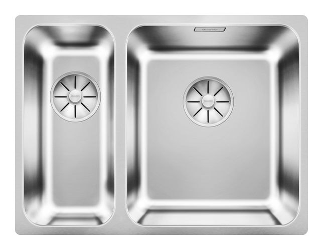 SOLIS 340/180-U Unterbauspüle für 60 cm Unterschrank Edelstahl 2 Becken  (Edelstahl) 