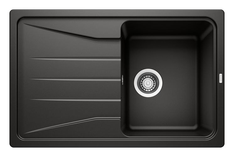 SONA 45 S, SILGRANIT, schwarz, ohne Ablauffernbedienung, reversibel, 450 mm Untermaß 