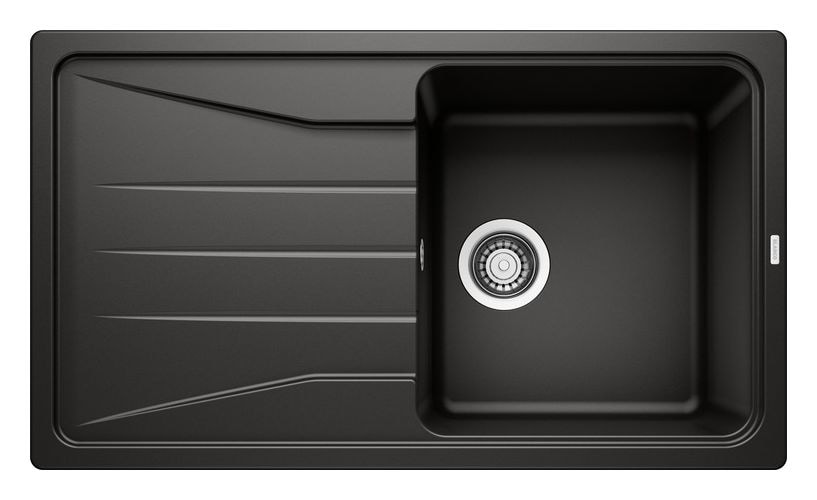 SONA 5 S, SILGRANIT, schwarz, ohne Ablauffernbedienung, reversibel, 500 mm Untermaß 