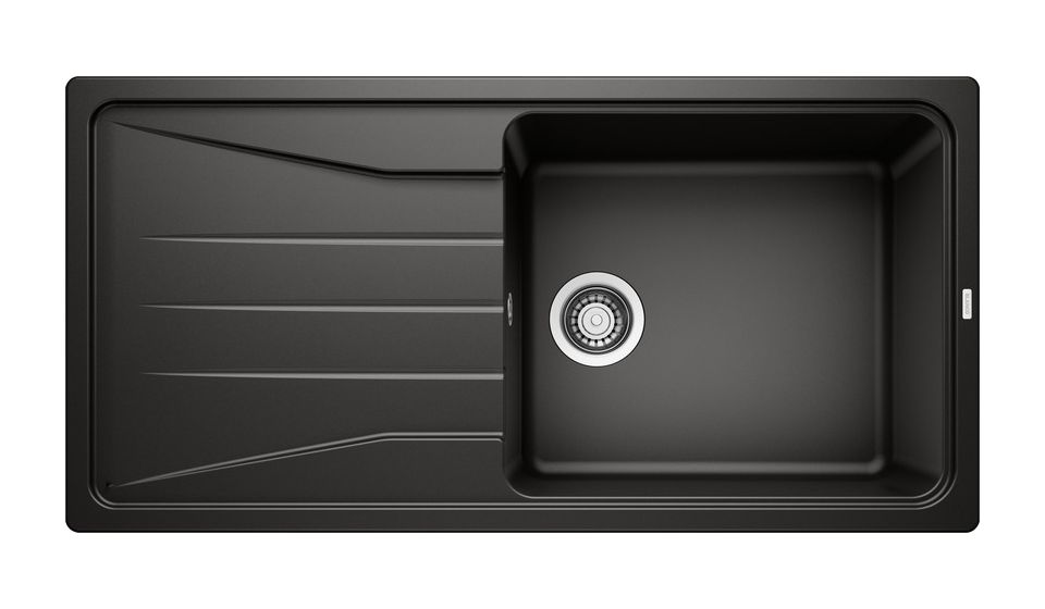 SONA XL 6 S, SILGRANIT, schwarz, ohne Ablauffernbedienung, reversibel, 600 mm Untermaß 