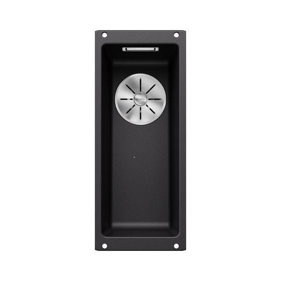 SUBLINE 160-U, SILGRANIT, schwarz, ohne Ablauffernbedienung, keine Beckenlage, 300 mm Untermaß 