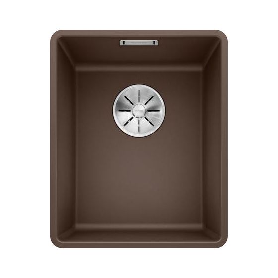 SUBLINE 320-F Flächenbündige Spüle für 40 cm Unterschrank Silgranit 1 Becken  (Braun) 
