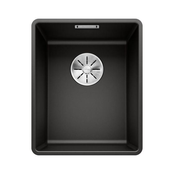 SUBLINE 320-F Flächenbündige Spüle für 40 cm Unterschrank Silgranit 1 Becken  (Schwarz) 