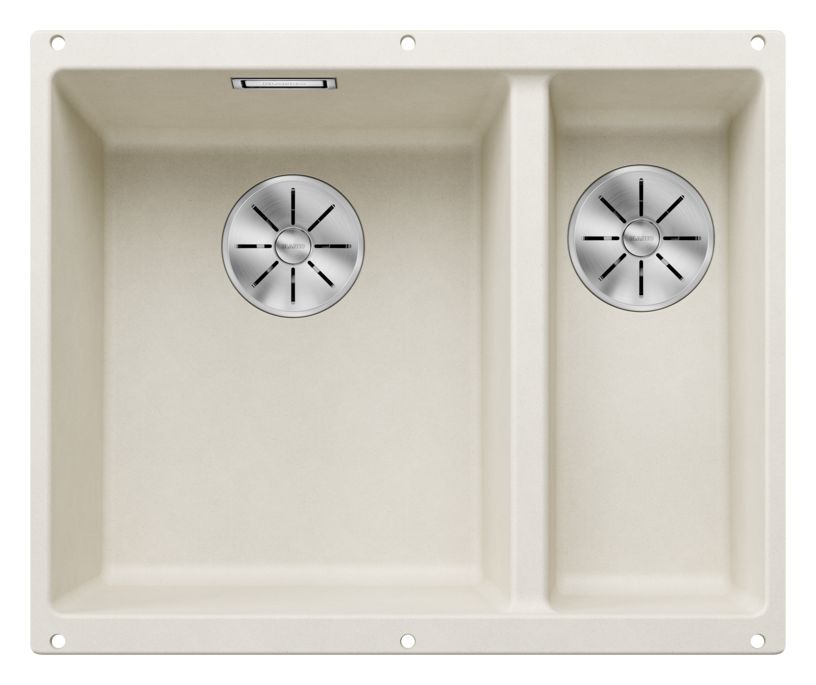 SUBLINE 340/160-U Unterbauspüle für 60 cm Unterschrank Silgranit 2 Becken  (Beige) 