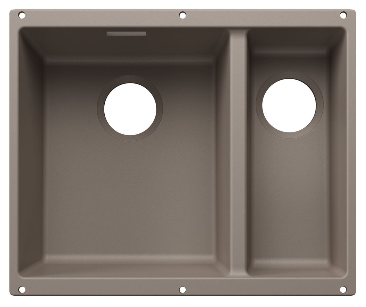 SUBLINE 340/160-U Unterbauspüle für 60 cm Unterschrank Silgranit 2 Becken  (Braun) 