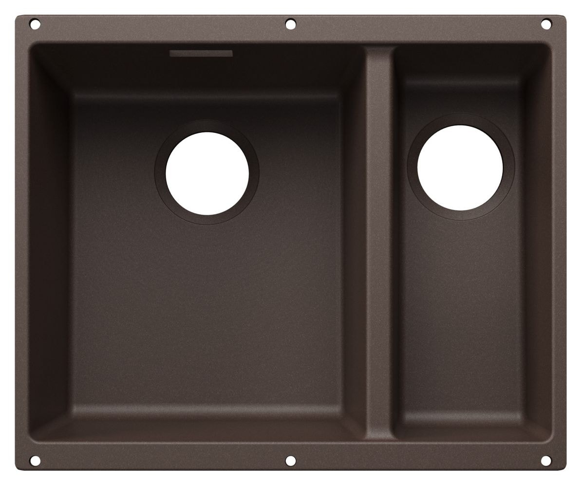 SUBLINE 340/160-U Unterbauspüle für 60 cm Unterschrank Silgranit 2 Becken  (Braun) 
