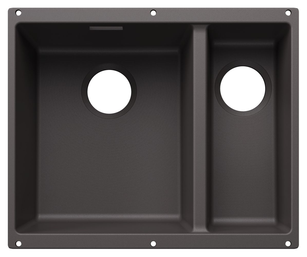 SUBLINE 340/160-U Unterbauspüle für 60 cm Unterschrank Silgranit 2 Becken  (Grau) 