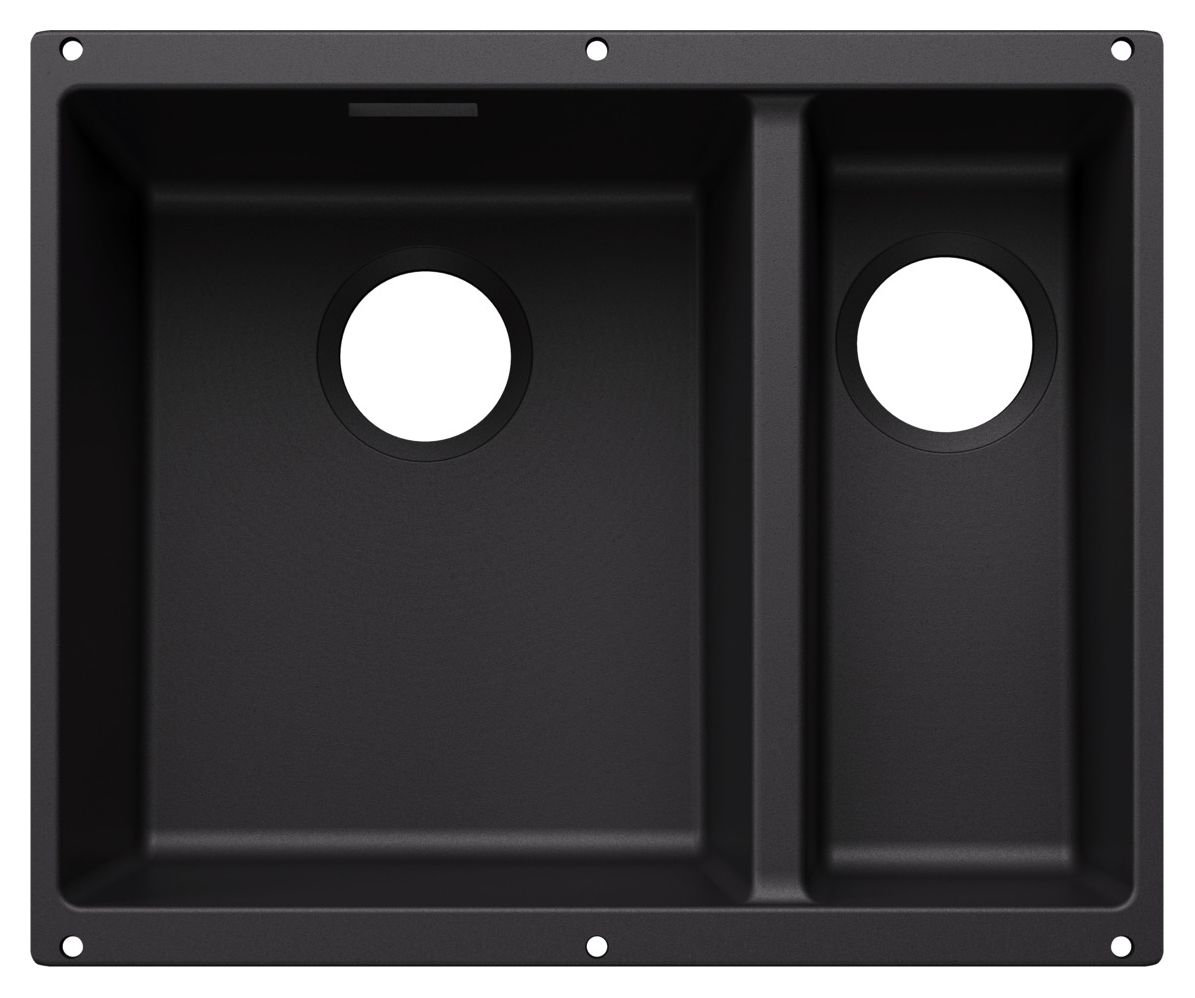 SUBLINE 340/160-U Unterbauspüle für 60 cm Unterschrank Silgranit 2 Becken  (Schwarz) 