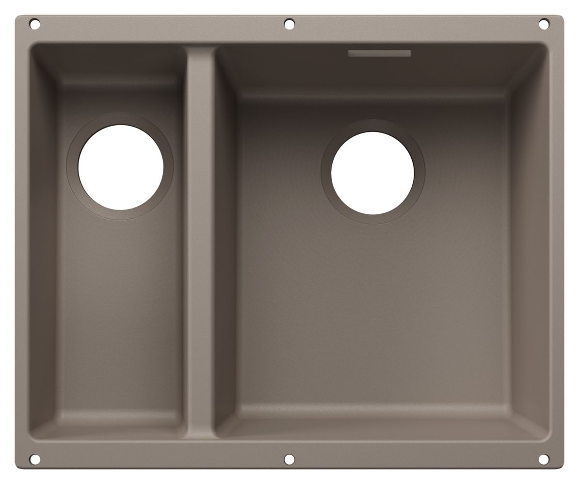 SUBLINE 340/160-U Unterbauspüle für 60 cm Unterschrank Silgranit 2 Becken  (Braun) 