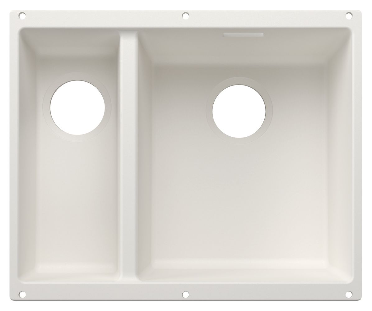 SUBLINE 340/160-U Unterbauspüle für 60 cm Unterschrank Silgranit 2 Becken  (Weiß) 