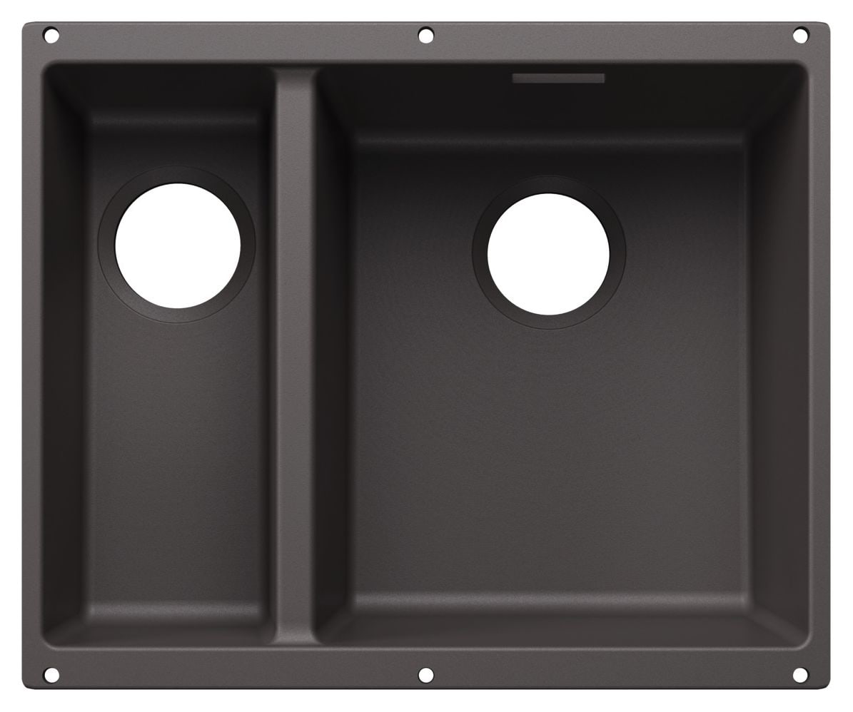 SUBLINE 340/160-U Unterbauspüle für 60 cm Unterschrank Silgranit 2 Becken  (Grau) 
