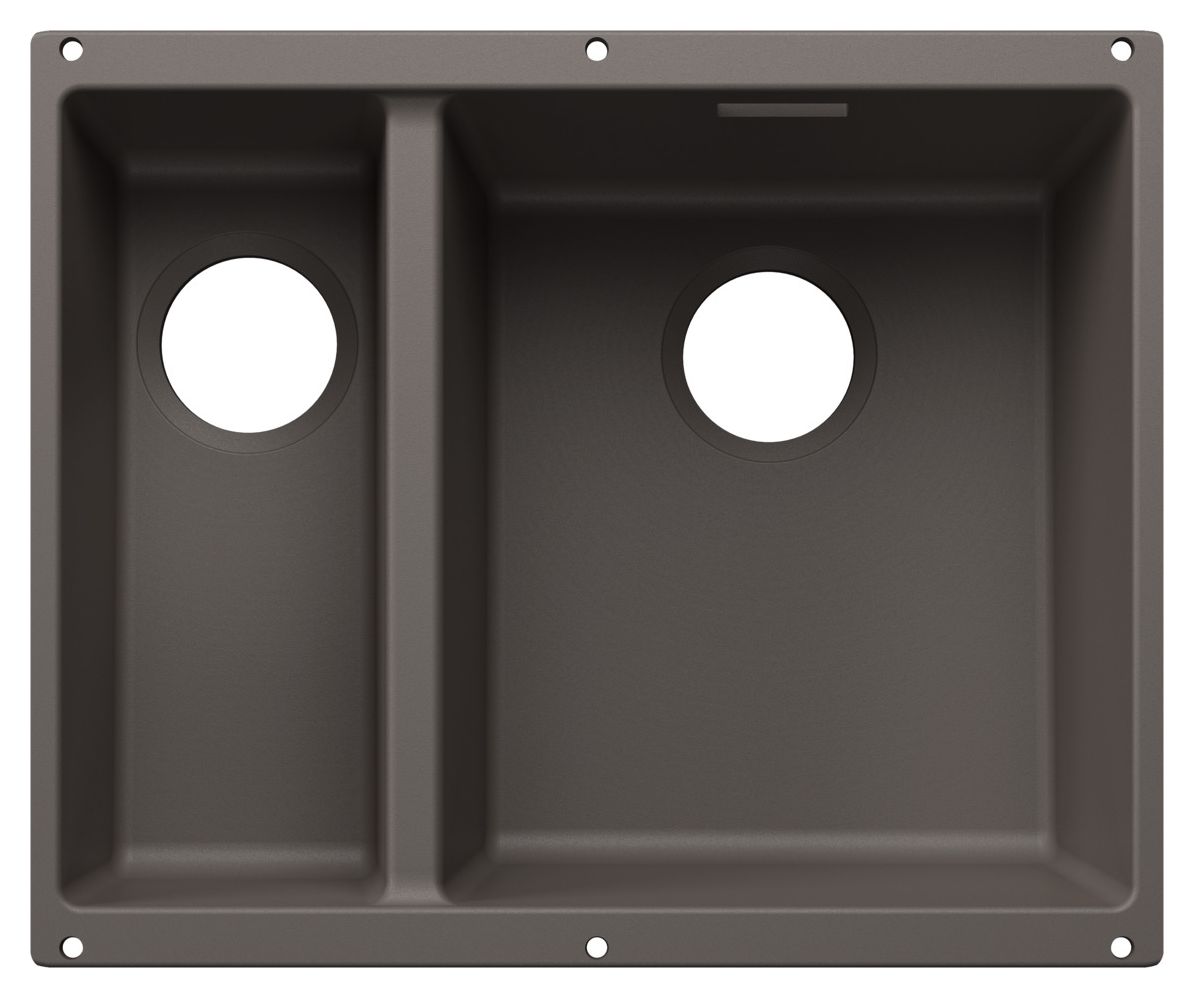 SUBLINE 340/160-U Unterbauspüle für 60 cm Unterschrank Silgranit 2 Becken  (Weiß) 