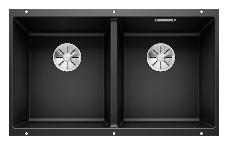 SUBLINE 350/350-U, SILGRANIT, schwarz, ohne Ablauffernbedienung, keine Beckenlage, 800 mm Untermaß 