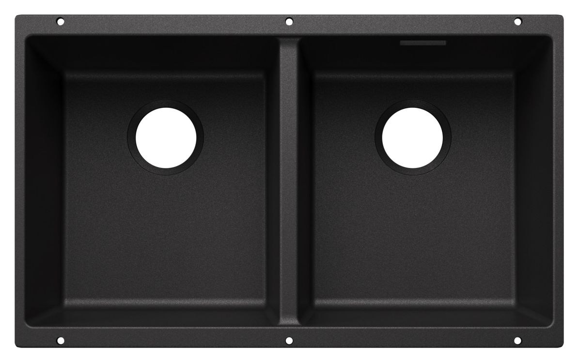 SUBLINE 350/350-U Unterbauspüle für 80 cm Unterschrank Silgranit 2 Becken  (Anthrazit) 