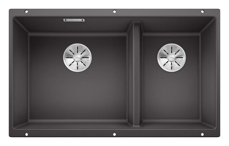 SUBLINE 430/270-U, SILGRANIT, felsgrau, ohne Ablauffernbedienung, Becken links, 800 mm Untermaß 