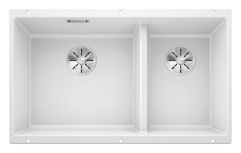 SUBLINE 430/270-U, SILGRANIT, weiß, ohne Ablauffernbedienung, Becken links, 800 mm Untermaß 