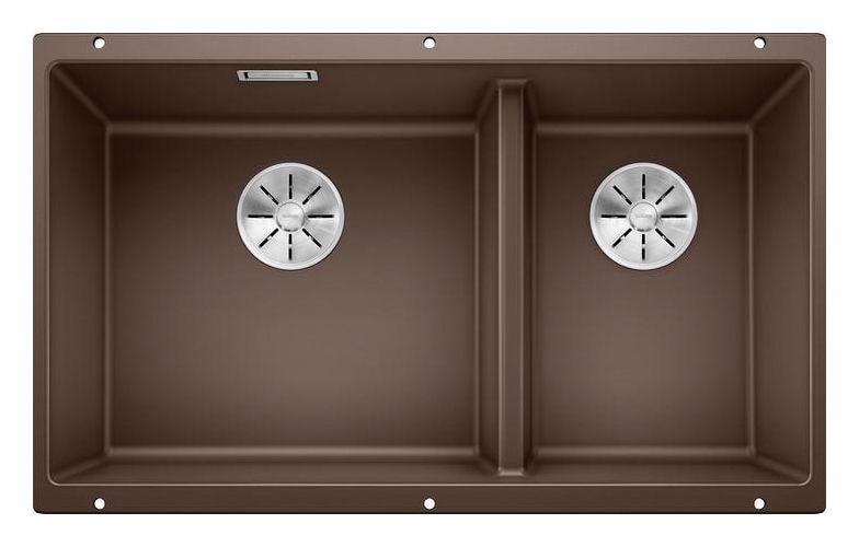 SUBLINE 430/270-U, SILGRANIT, cafe, ohne Ablauffernbedienung, Becken links, 800 mm Untermaß 