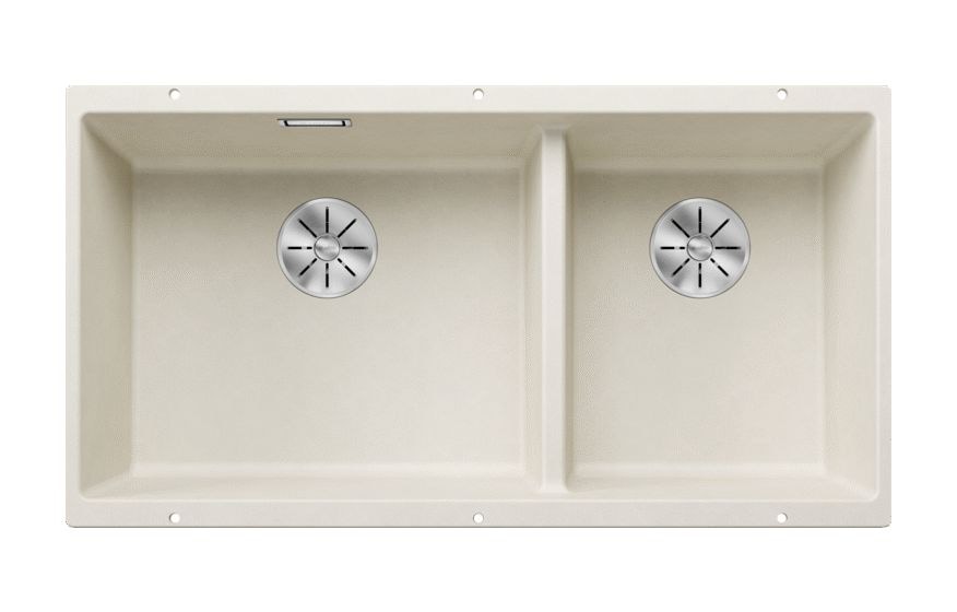 SUBLINE 480/320-U Unterbauspüle für 90 cm Unterschrank Silgranit 2 Becken  (Beige) 